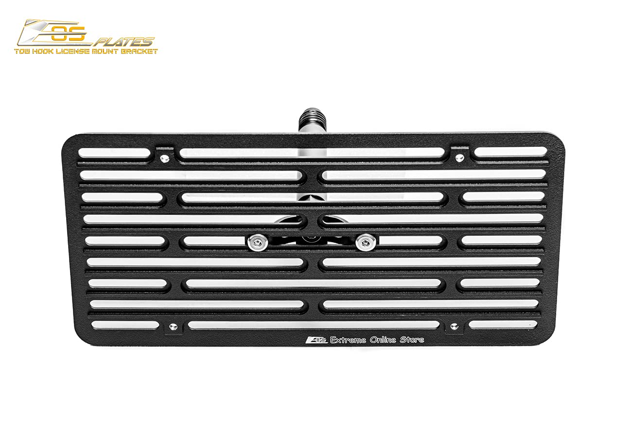 Extreme Online Store Replacement Front Bumper Tow Hook License Plate Relocator Bracket for 2016-2023 Cadillac CTS-V | EOS Version 2 Mount (Full Size) - Perfect for Track Days & Car Shows