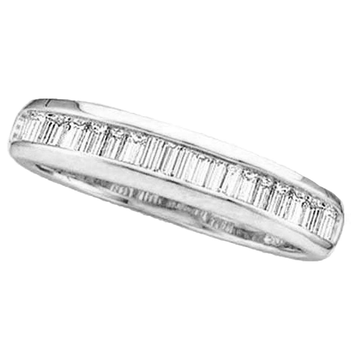 0.1ct 10K Solid Gold Baguette White Diamond Wedding Band Ring for Women - Stackable Anniversary Ring, Dazzlingrock Collection - Perfect for Bridal Sets, Engagement Ring Stacks & Special Occasions