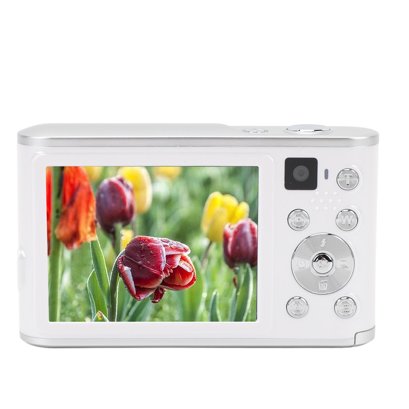 4K Digital Camera 48MP Autofocus Compact Camera for Kids & Adults, 16X Digital Zoom Point and Shoot Camera with Anti-Shake, Portable Vlogging Camera for Travel, YouTube, TikTok (White)
