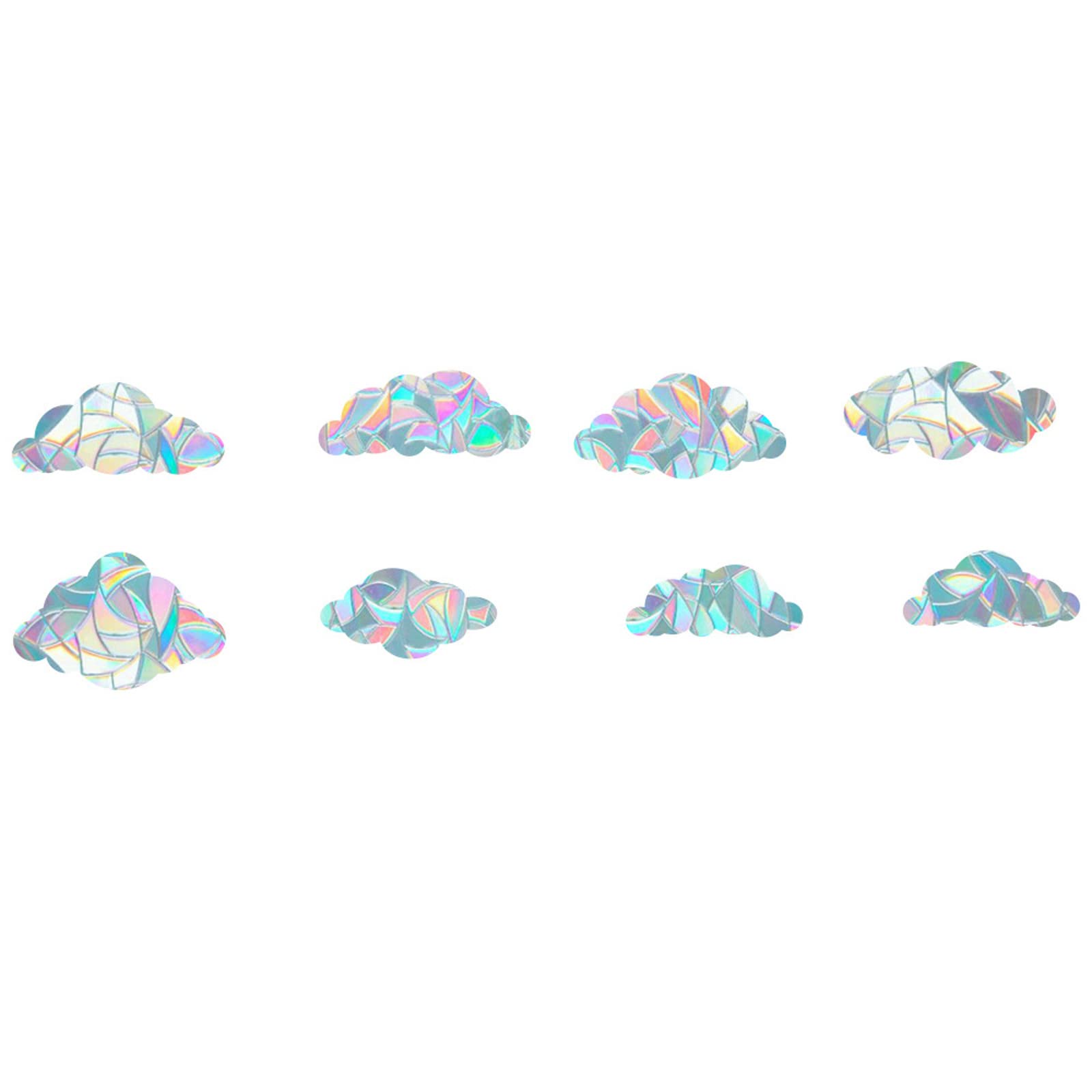 Non-Adhesive Prismatic Vinyl Window Stickers - Bird Deterrent to Prevent Window Collisions, Rainbow & Flower Mural Designs (Set A, One Size) | Ideal for Home, Office & School Windows