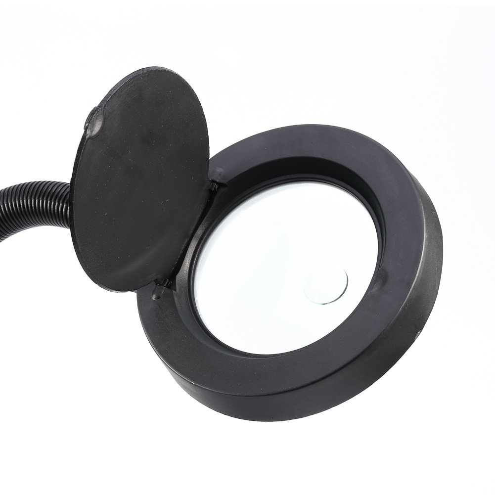 Haofy LED Magnifying Desk Lamp with 5X & 10X Magnifier - Adjustable Lighted Table & Floor Stand for Reading, Crafts, Jewelry Repair & Hobby Work | Perfect for Elderly, Watchmakers & Detailed Tasks