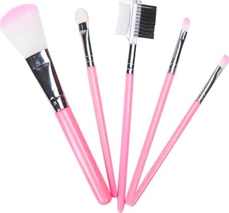 Premium 5-Piece Pink Makeup Brush Set with Gold Max Soft Bristles - Professional Cosmetic Brushes for Foundation, Blush, Eyeshadow & Contouring - Perfect for Everyday Makeup & Travel