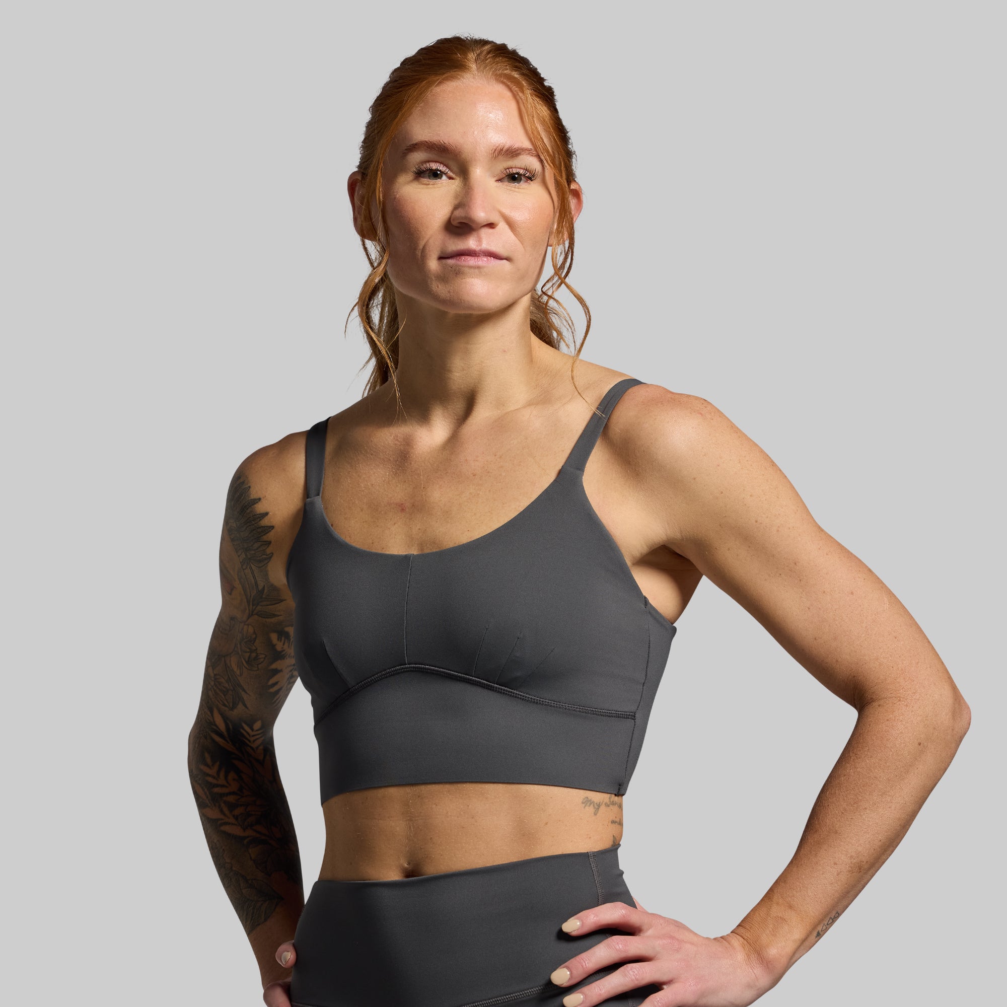 High-Performance Sports Bra for Women - Breathable & Supportive (Gunmetal) - Ideal for Running, Yoga & Gym Workouts