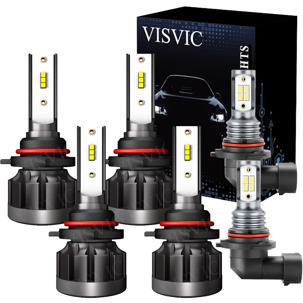 VISVIC LED Headlight Kit for Dodge RAM 1500/2500/3500 (2016-2018) - 9005+9145 Bulbs for Off-Road & Night Driving