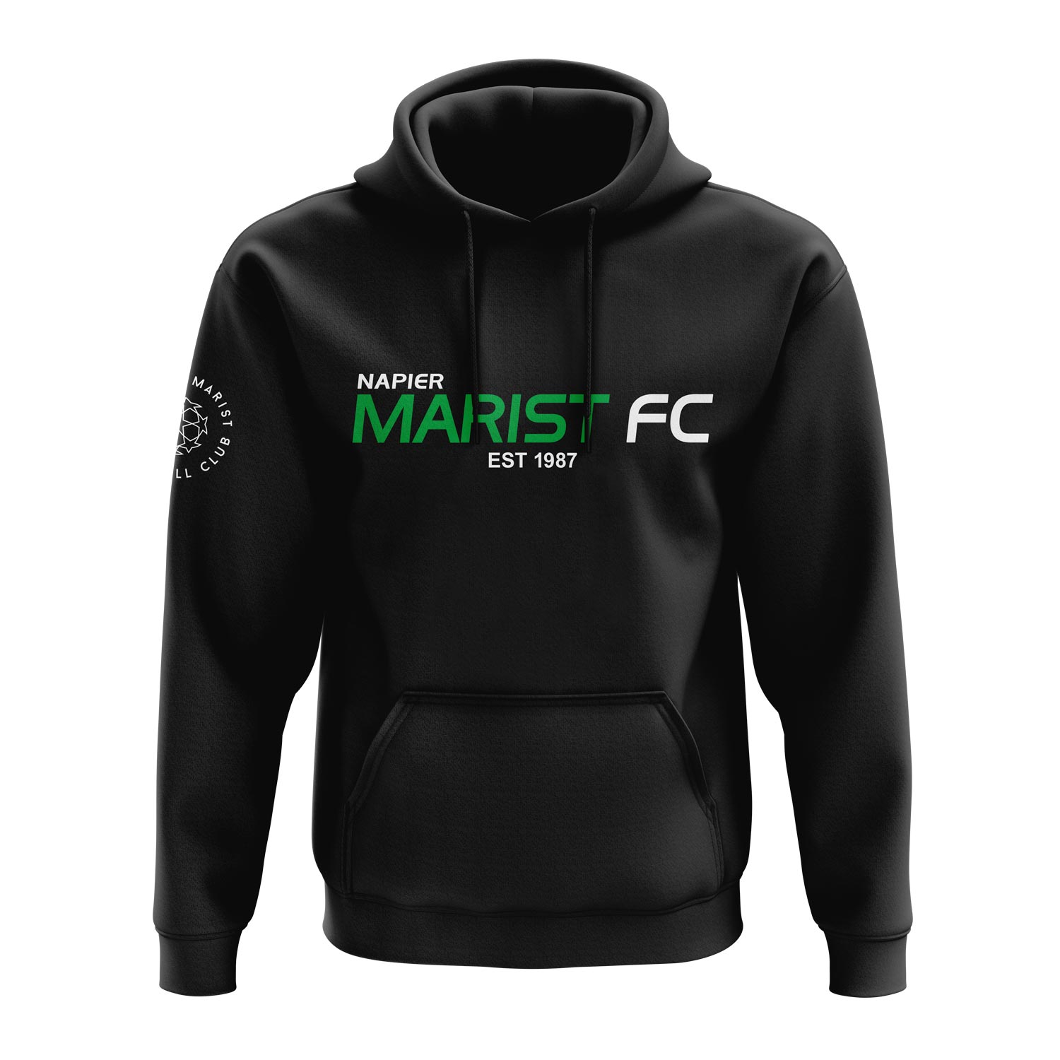 Napier Marist Club Hoodie with Chest Print - Comfortable Cotton Pullover for Men & Women - Perfect for Casual Wear, Sports Events, and Team Spirit