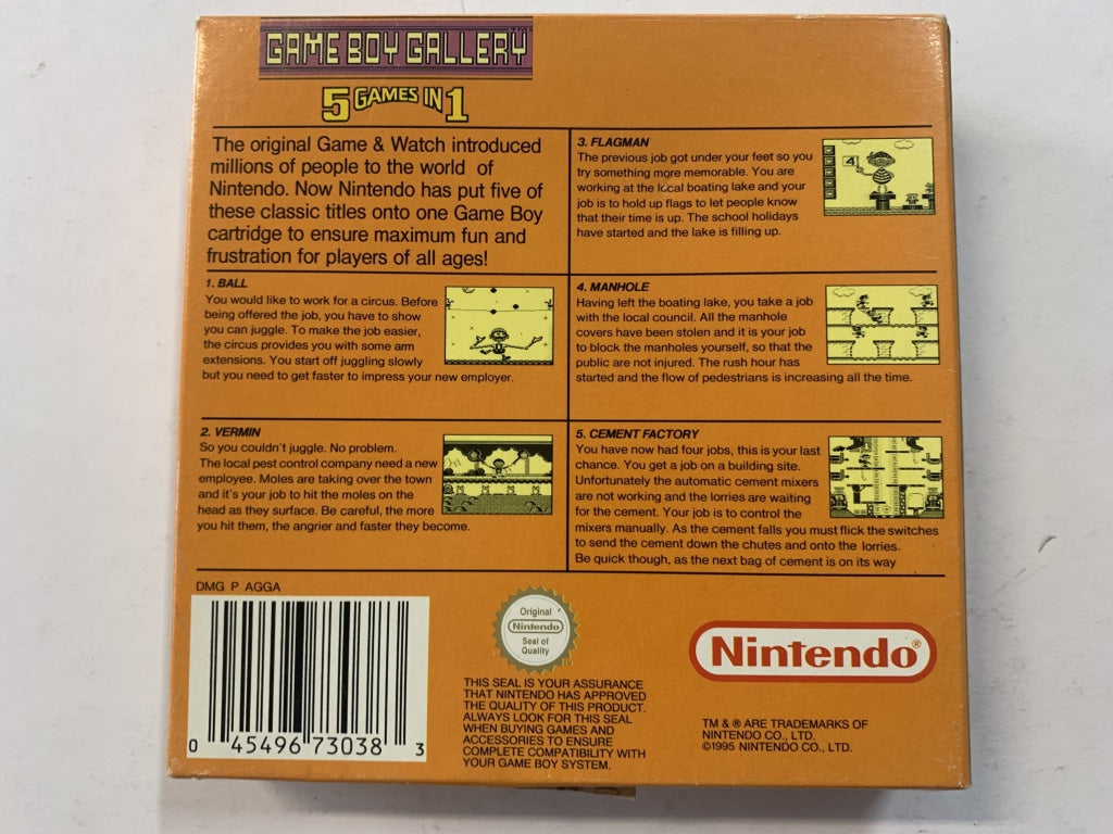 Original Gameboy Gallery 5-in-1 Cartridge Complete in Box - Retro Gaming Collection for Nintendo Game Boy - Perfect for Collectors & Classic Gaming Enthusiasts