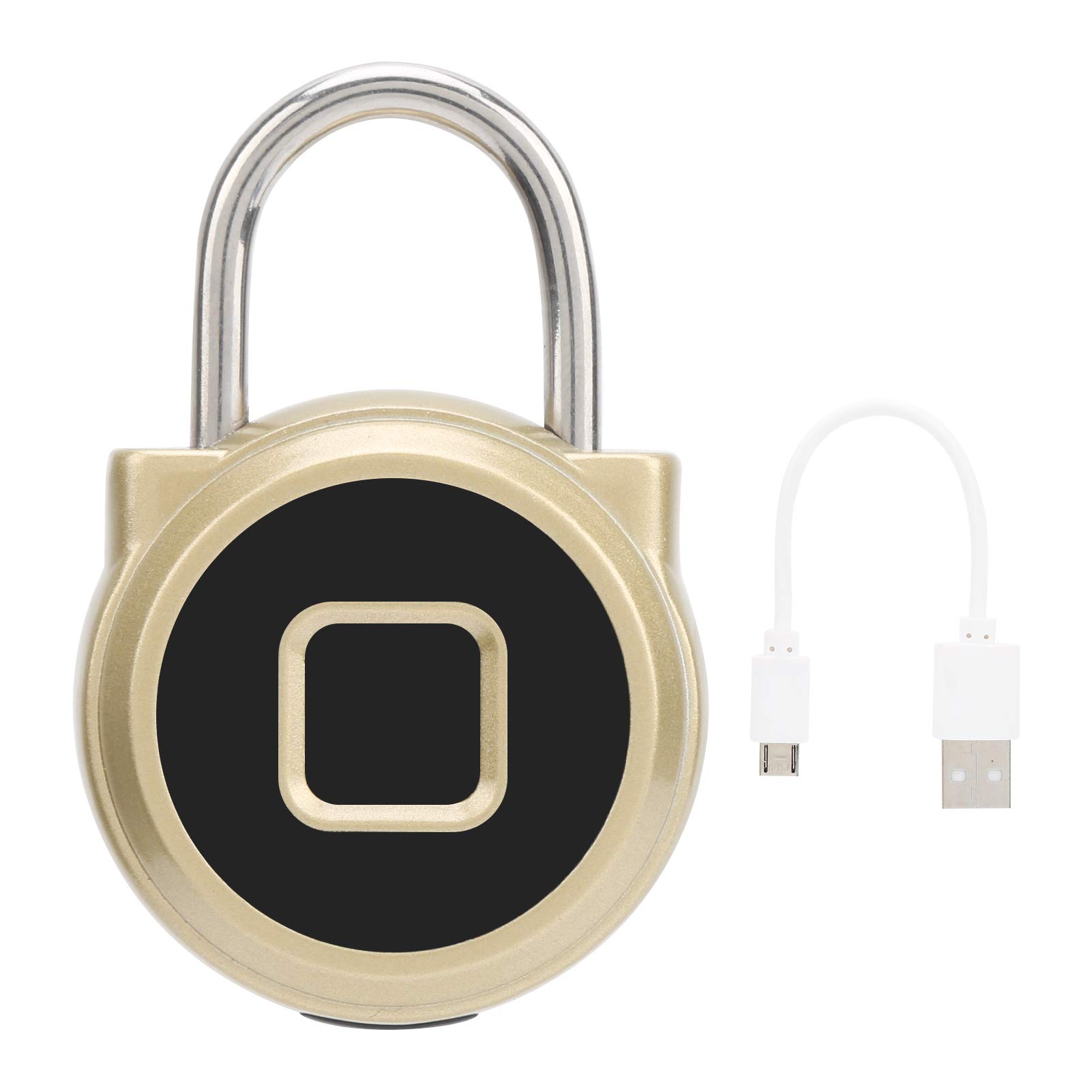 Smart Fingerprint Lock - Keyless Anti-Theft Security Lock with 110mAh Rechargeable Lithium Battery for Cabinets, Backpacks & Luggage (Golden) - Ideal for Home, Office & Travel Security