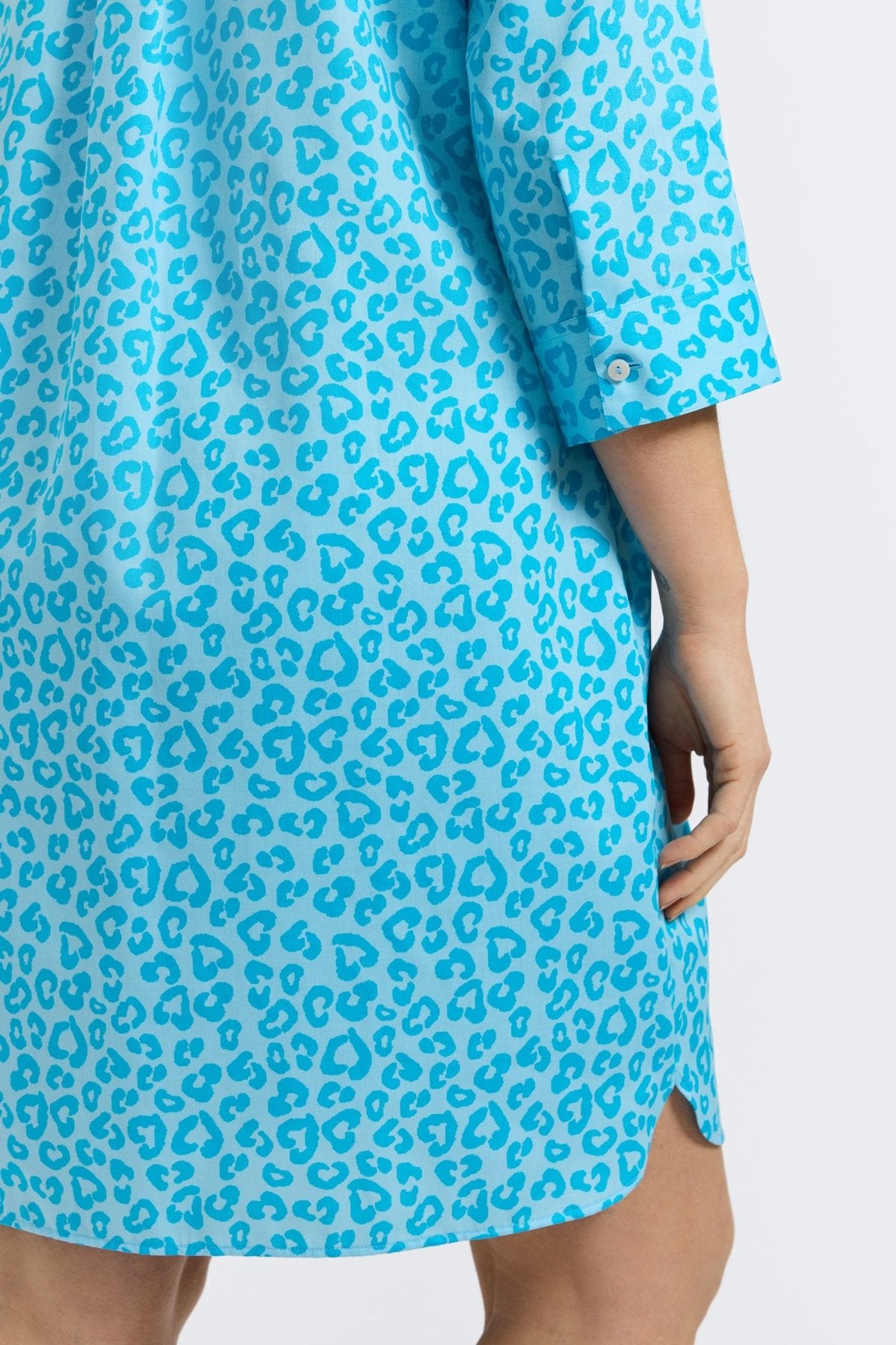 Sloane Plus Tonal Cheetah Print 3/4 Sleeve Wrap Dress for Women | Flattering A-Line Midi Dress for Office, Cocktail Party & Date Night