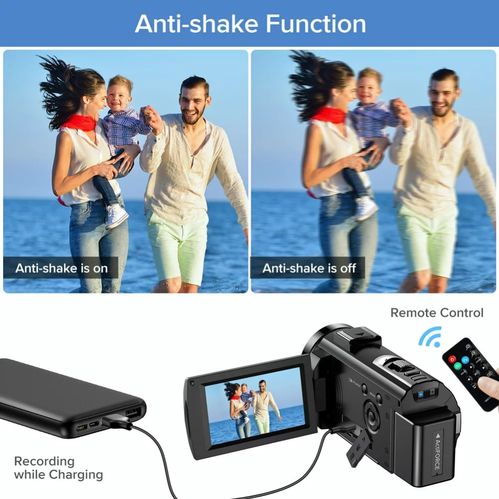 ACTITOP 201LM+M105 24MP HD Video Camera with Built-in Microphone - Perfect for Vlogging, YouTube Videos & Live Streaming