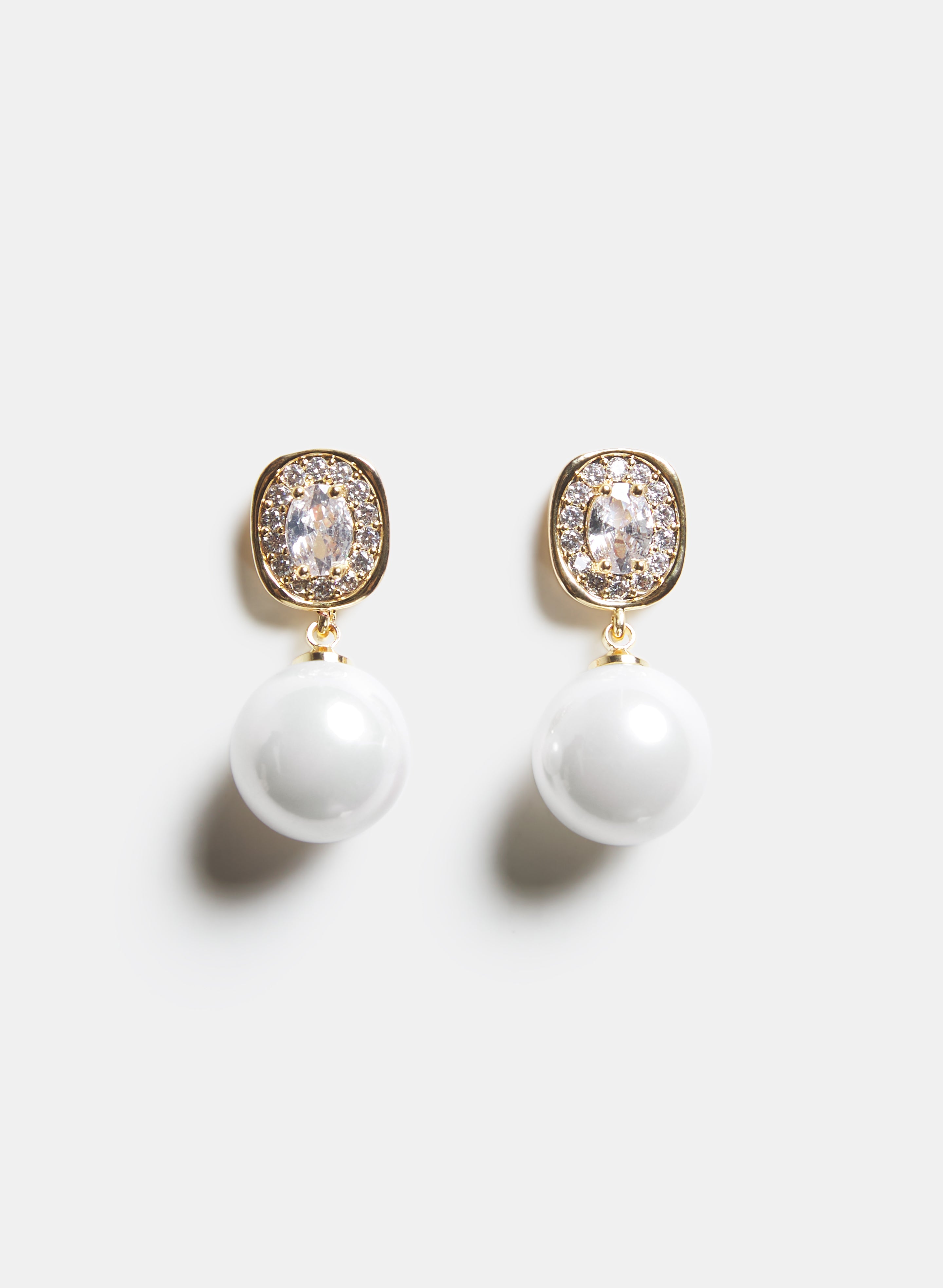 Elegant Crystal Pearl Drop Earrings for Women - Dainty & Shiny Jewelry Gift for Wedding, Party & Special Occasions