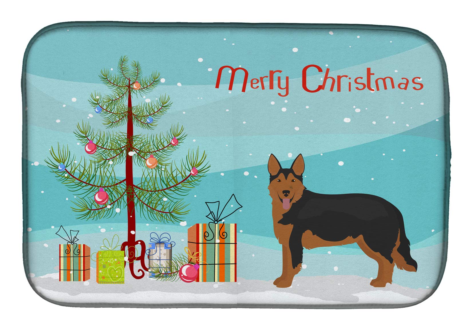 Shollie #2 Christmas Tree Dish Drying Mat - Absorbent Kitchen Counter Mat for Dishes | 14 x 21 Inch Multicolor | Perfect for Holiday Decor & Dish Drying