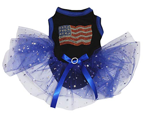 Black/Bling Blue Stars