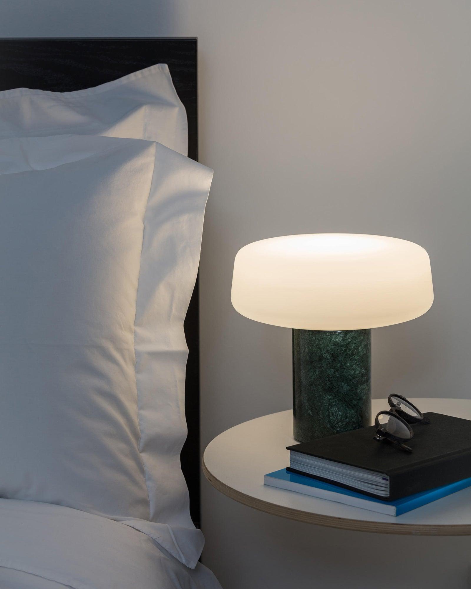 Modern Solid Wood Table Lamp - Warm White LED Light for Living Room, Bedroom, or Office Desk - Perfect for Reading, Working, and Creating Cozy Ambiance