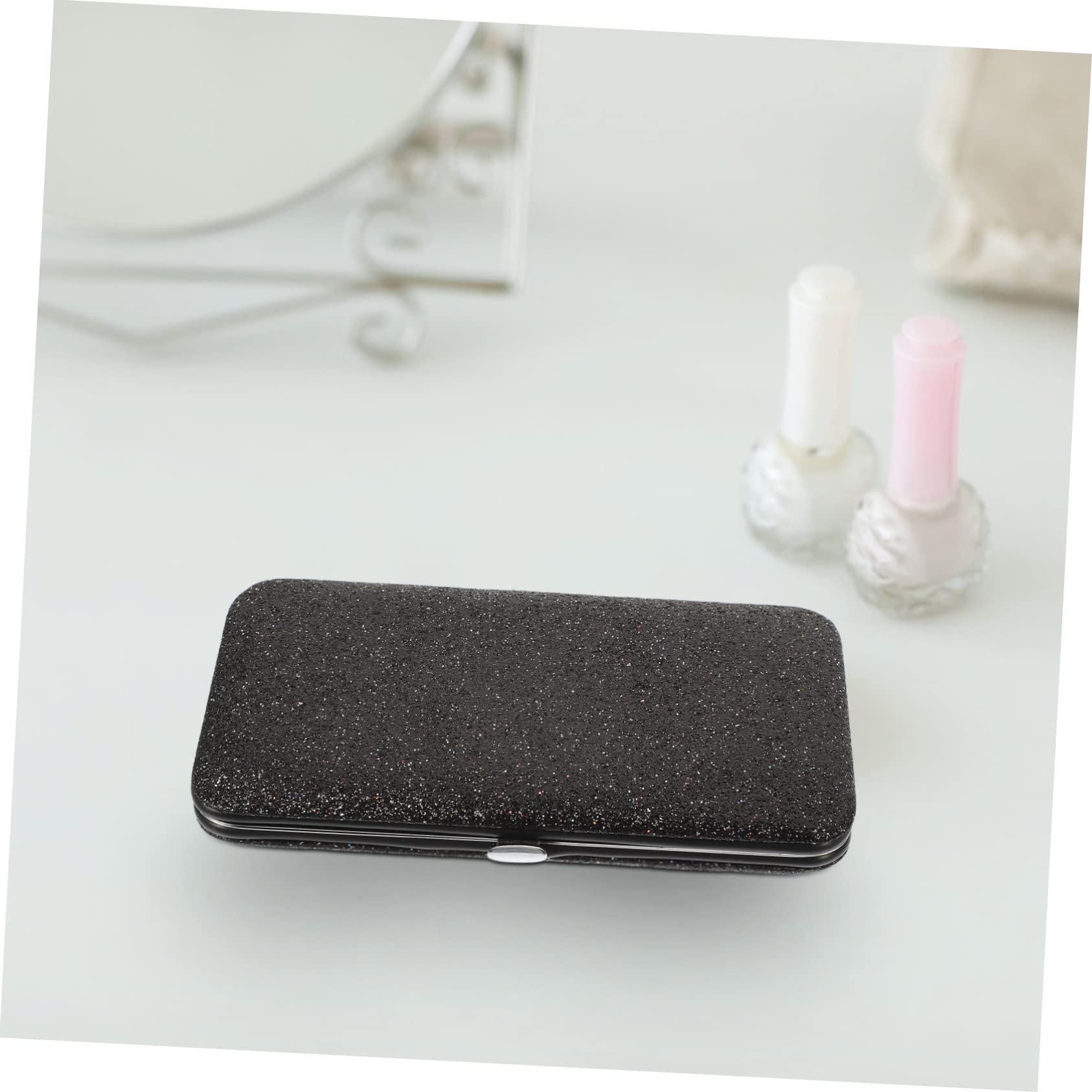2pcs Black PVC Makeup Tweezers Storage Bag - Eyelash Extension Organizer & Pedicure Tool Holder - Perfect for Salon, Travel & Home Use