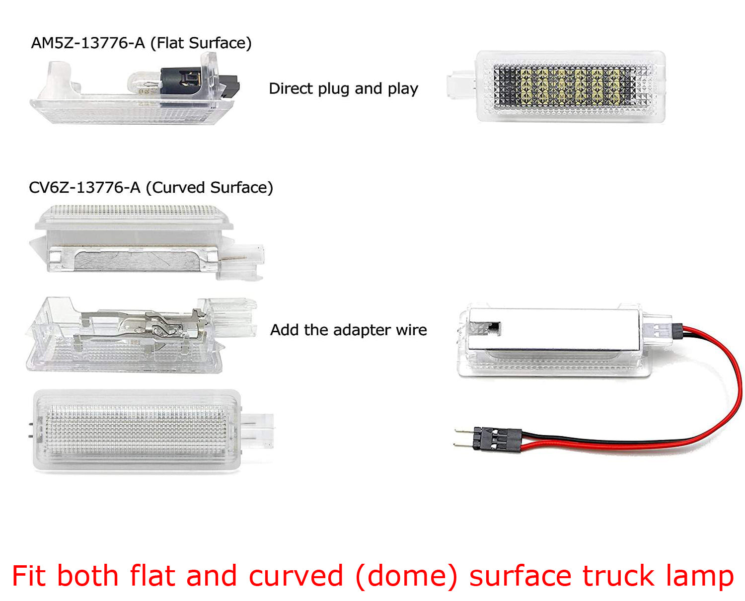 2W White Full LED Trunk Cargo Area Light for Ford Mustang Fusion Escape Focus - Interior Car Lighting Upgrade for Night Visibility & Organization