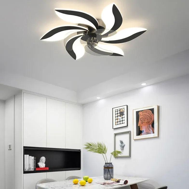 Petal Shape LED Ceiling Fan with Light for Living Room - Modern Stylish Cooling & Lighting Solution for Home, Bedroom, Office
