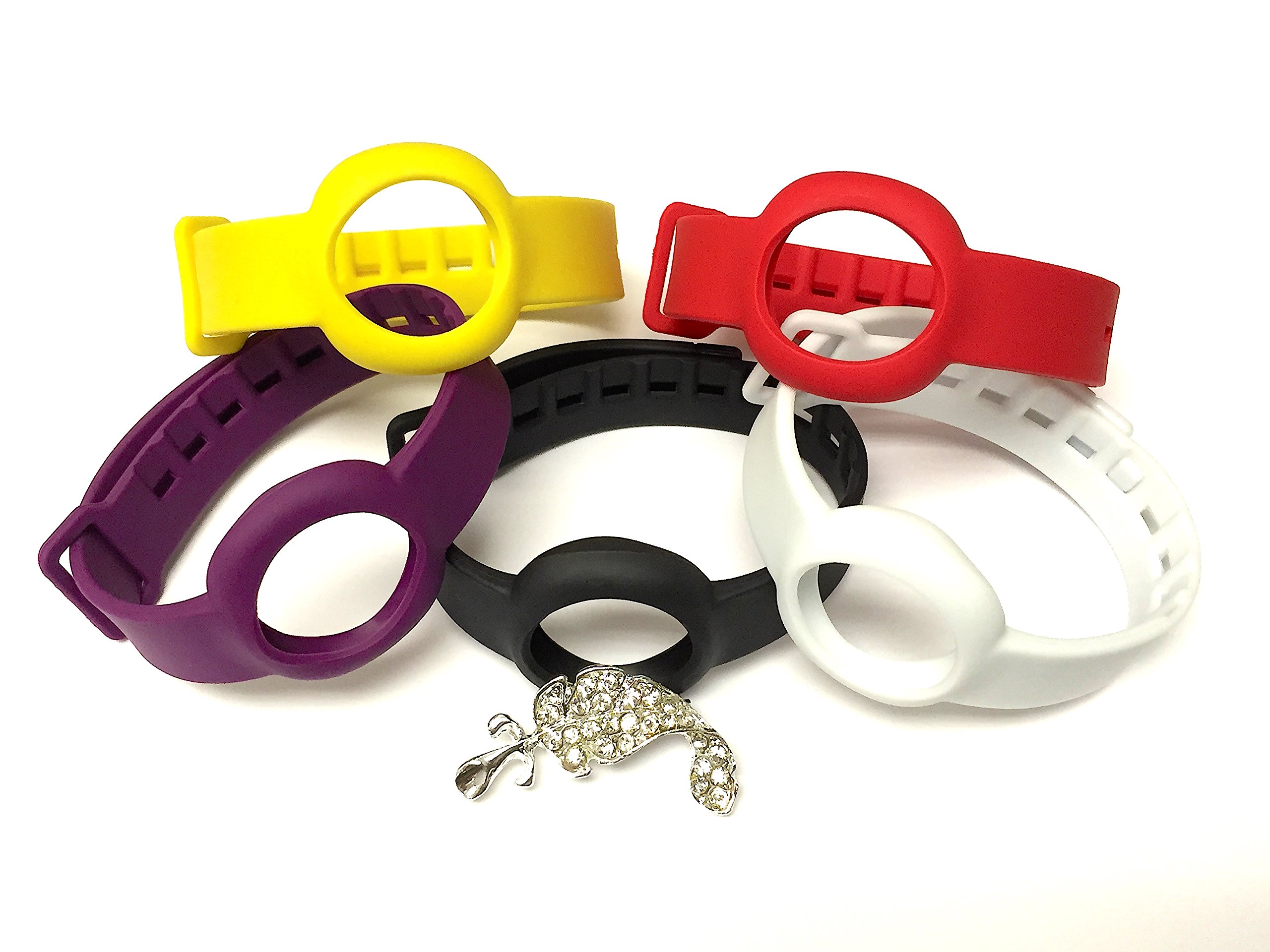 NICKSTON 5-Pack Replacement Straps for Jawbone UP Move - Onyx Black, White, Yellow, Red, Purple | Compatible with Activity Tracker Bracelet & Sport Wristband | Perfect for Fitness, Running, Gym & Daily Wear