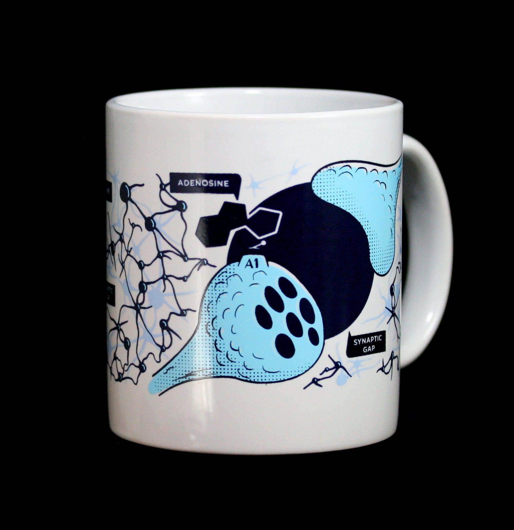 Heat Sensitive Color Changing Coffee Mug with Caffeine Molecule Design - Perfect for Coffee Lovers, Office Use & Gift Giving