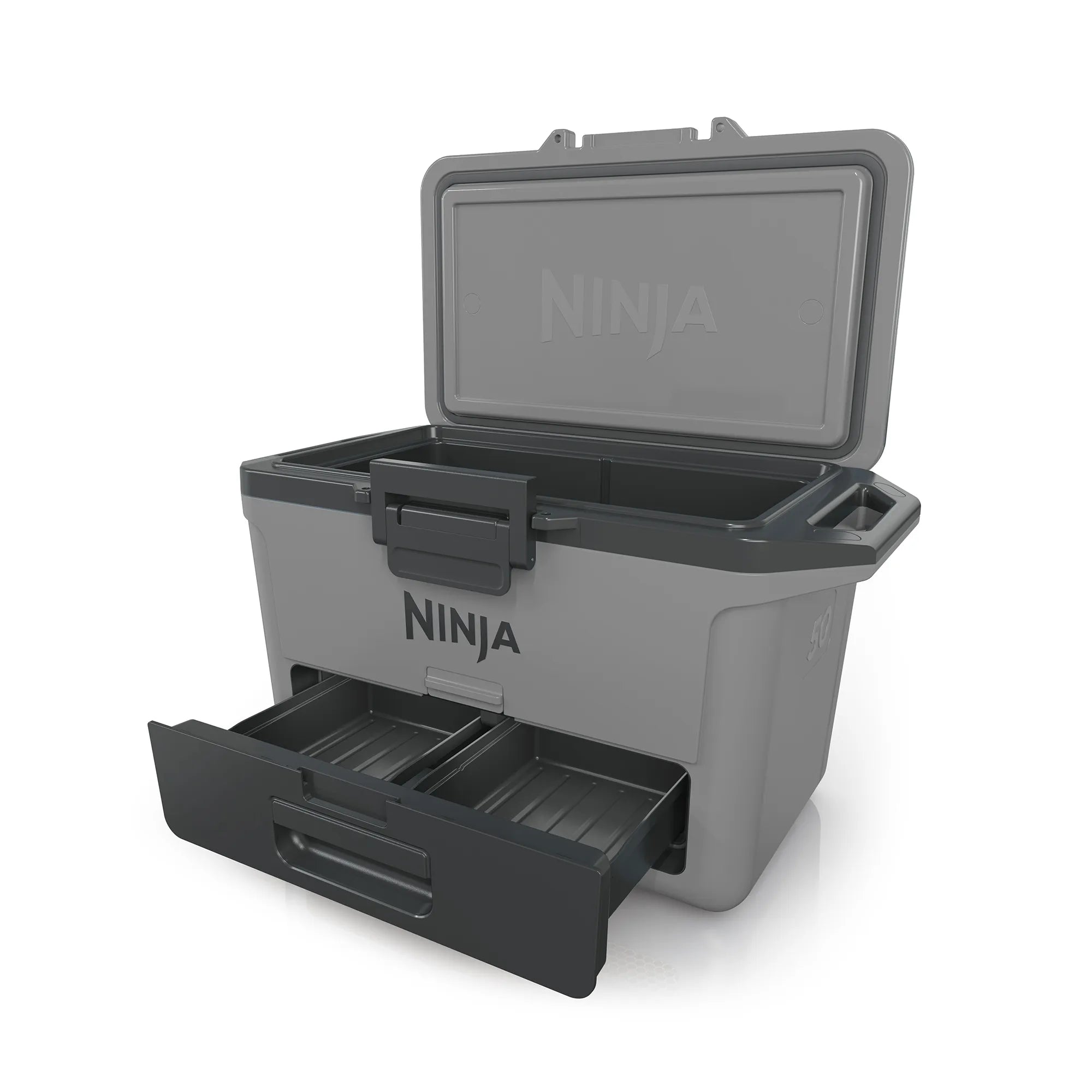 Ninja FrostVault 47L Hard Cooler with Dry Zone - Insulated Outdoor Cooler for Camping, Beach, Picnics & Tailgating - Leakproof Food Storage with Separate Dry Compartment