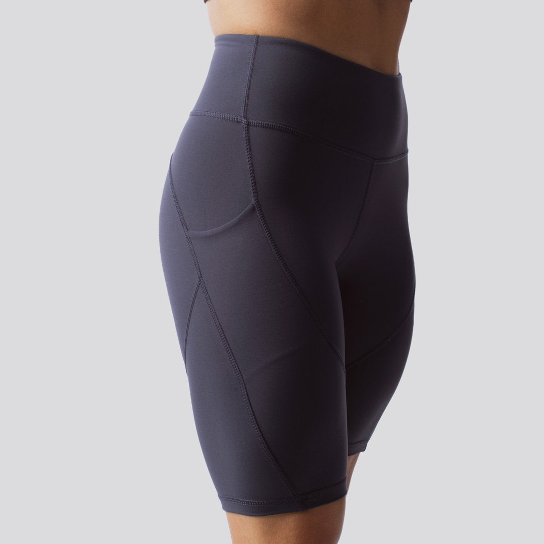 Cadence Shorts for Women - Navy Blue Athletic Running Shorts with Pockets - Perfect for Gym, Yoga, and Outdoor Workouts