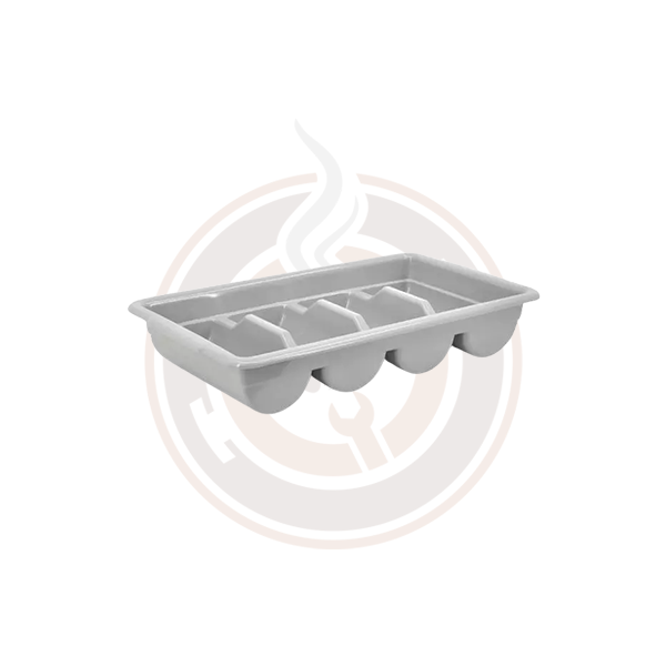 Omcan 4-Compartment Gray Cutlery Holder - 10-Pack (40401) | Perfect for Restaurants, Cafes & Kitchen Organization