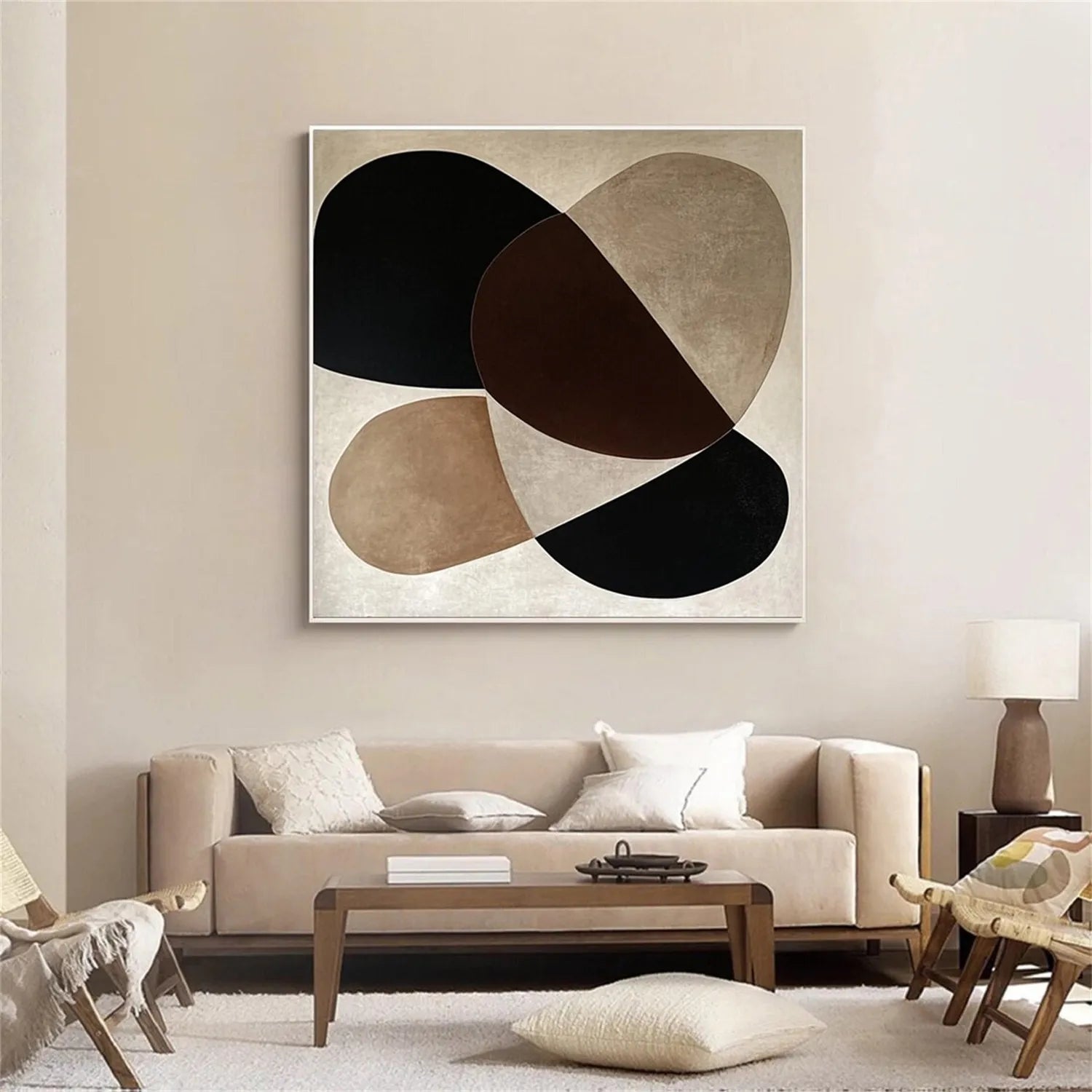 Abstract Tranquility Art Painting #WS194 - Modern Canvas Wall Decor for Living Room, Bedroom & Office - Handmade Contemporary Artwork for Home & Office Decor