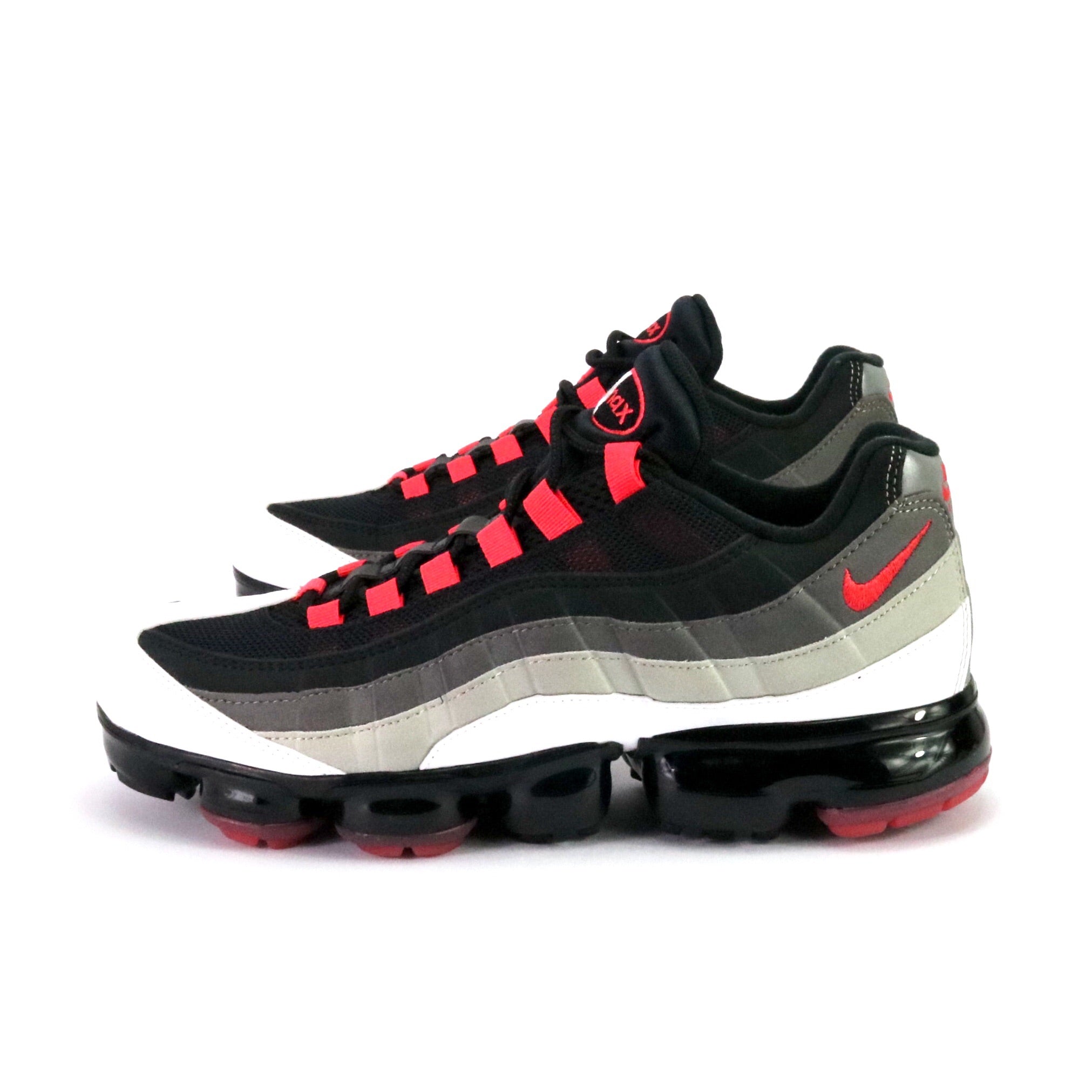 Nike Air VaporMax 95 Running Shoes - White/Hot Red/Dark Pewter for Men & Women | Comfortable Lightweight Sneakers for Jogging, Gym Workouts & Daily Wear