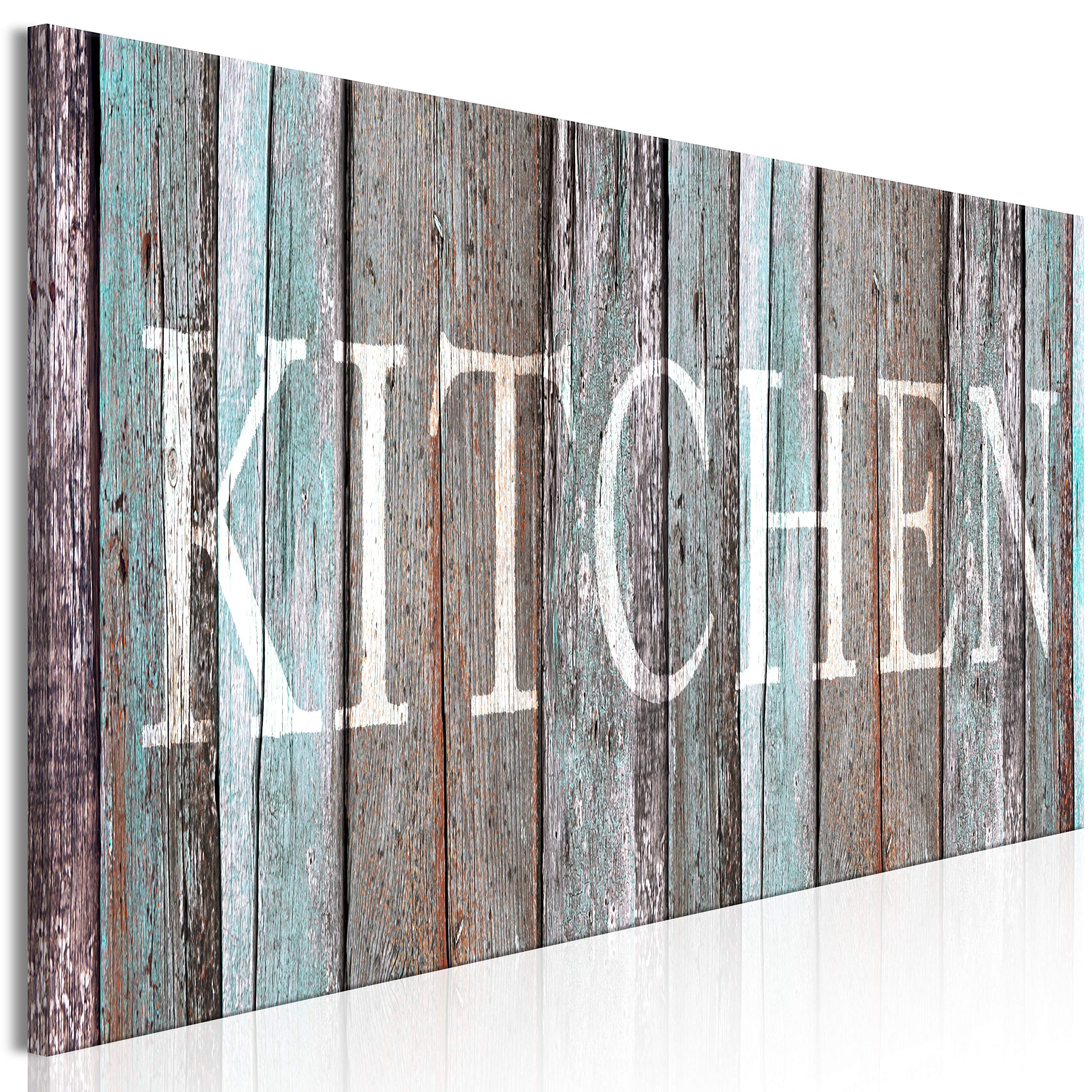 Artgeist Acoustic Canvas Wall Art Print - 47x16 Inch Soundproof Kitchen Decor with Acoustic Foam - Modern Faux Wood Picture for Home Theater, Music Room & Office Soundproofing - Family House Wall Artwork m-C-0425-b-a