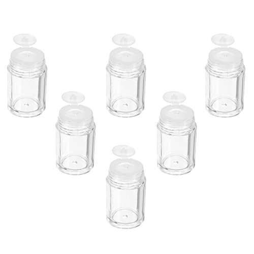 FRCOLOR 6Pcs Empty Plastic Loose Powder Containers - Refillable Makeup Powder Bottles for Mineral Foundation, Setting Powder & Blush | Perfect for Travel, Salon & Professional Makeup Artists