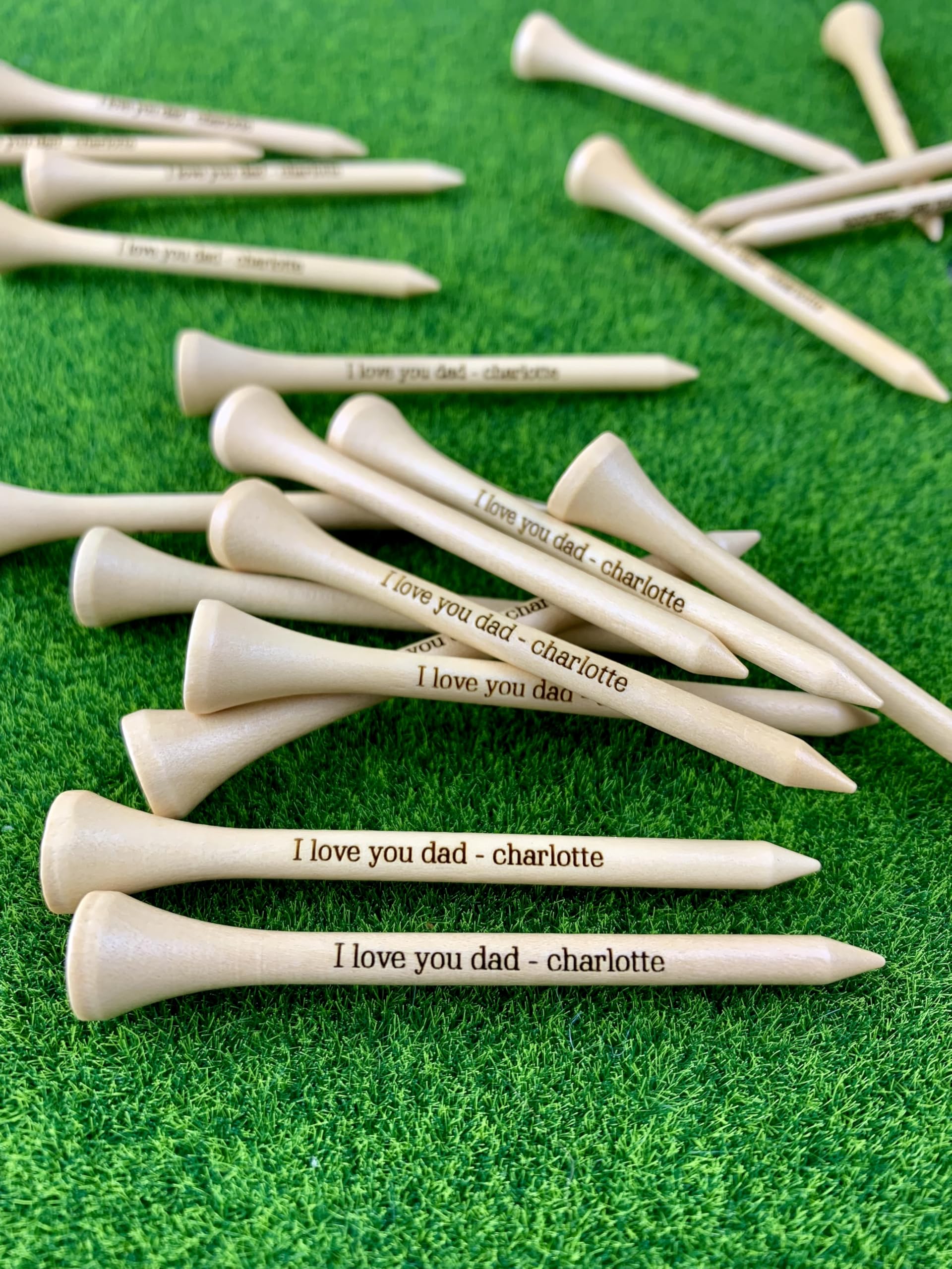 Custom Personalized Golf Tees - Unique Golf Gifts for Men, Dad & Golfers - Perfect for Birthdays, Father's Day & Tournaments - Durable Wooden Golf Tees for Driving Range & Course Play
