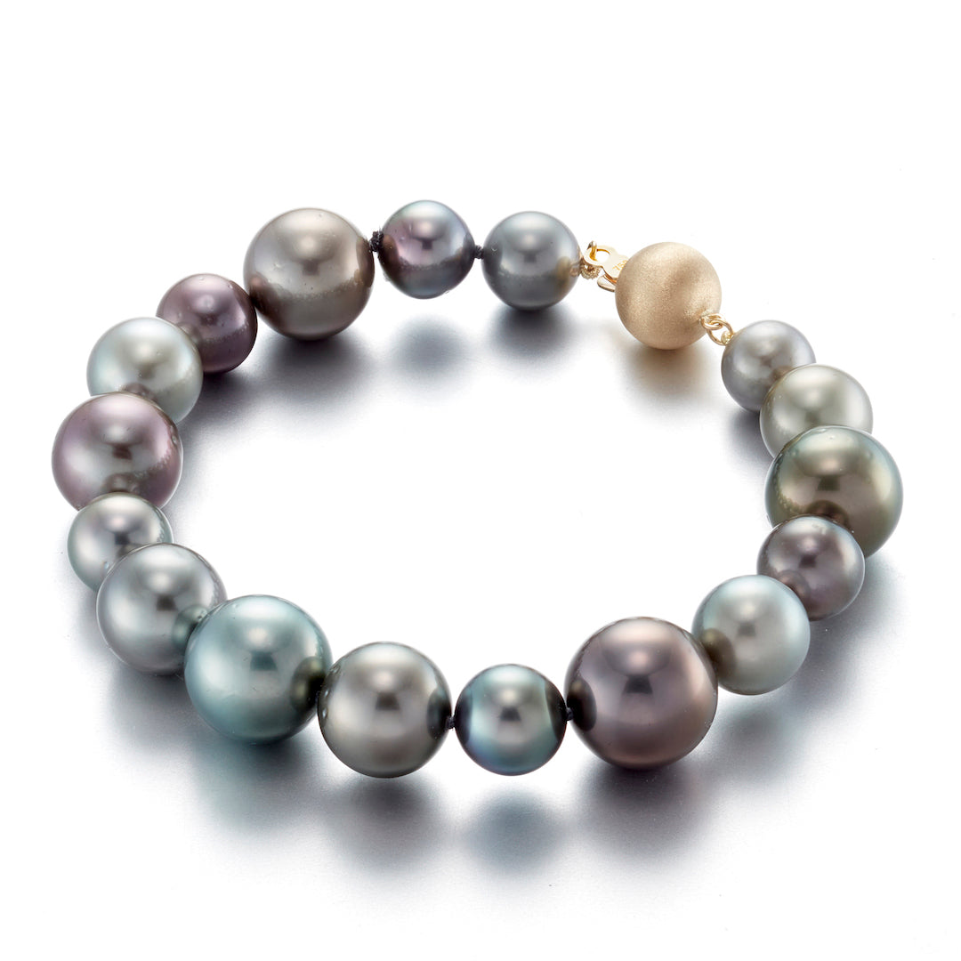 8-13mm Genuine Tahitian Pearl Bracelet for Women - Luxury Black Pearl Jewelry Gift for Anniversary, Wedding & Special Occasions