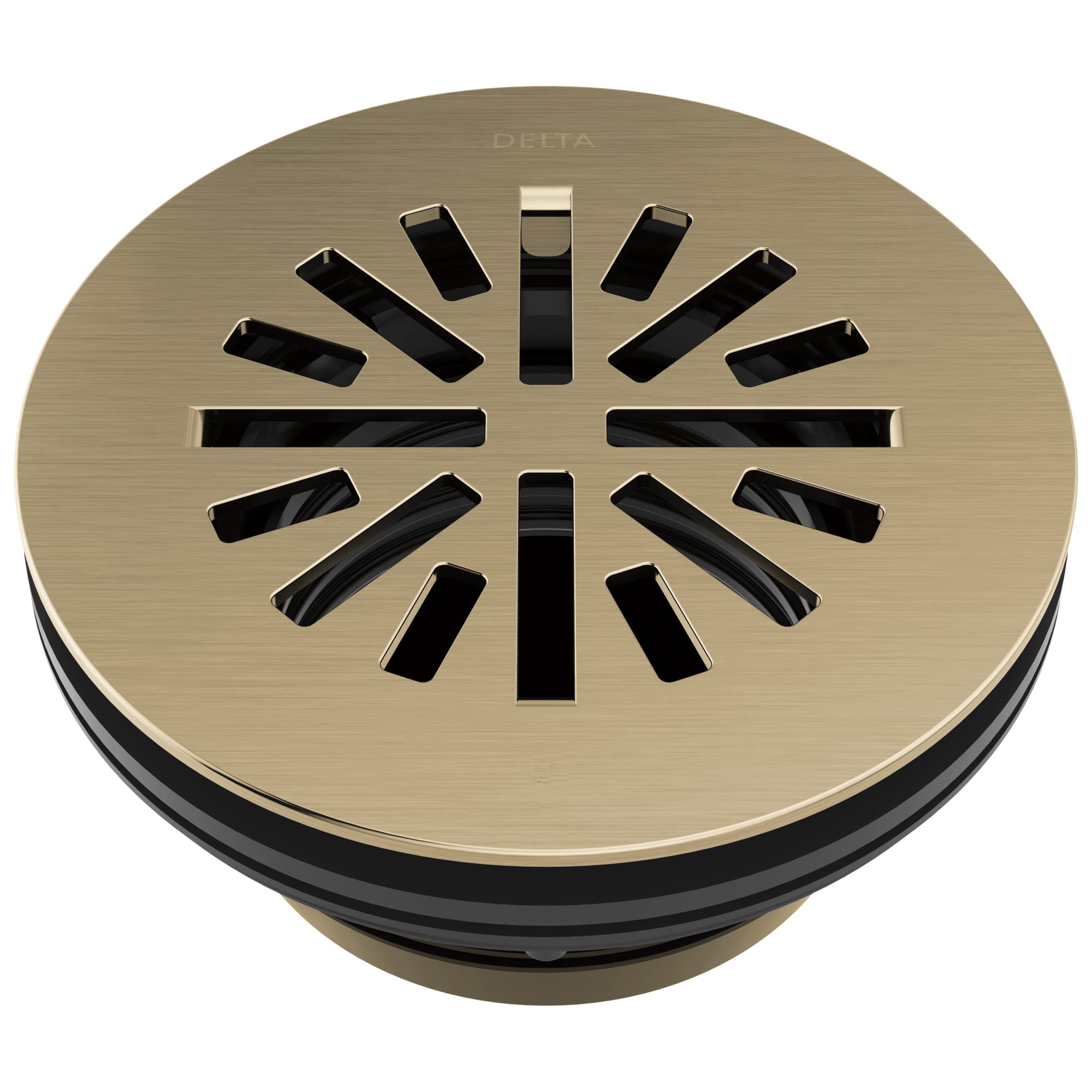 Delta Faucet 4 Inch Round Shower Floor Drain in Gold - Premium Shower Drain Kit with Champagne Bronze Finish (Model DT051411-CZ) - Perfect for Bathroom Renovations and Modern Shower Installations