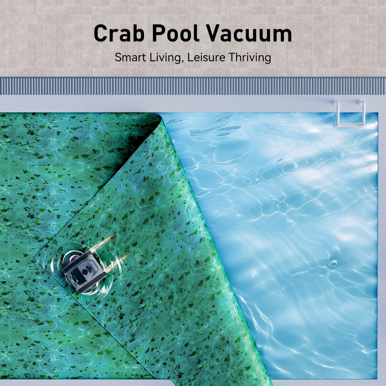 **Best Above Ground & Inground Pool Vacuum Cleaner - Up to 2000 Sq.ft Coverage, 150 Mins Runtime, Dual Brushes for Superior Wall & Floor Cleaning - Automatic Pool Cleaner for Sparkling Clean Pools (Ideal for Weekly Maintenance & Seasonal Pool Care)**