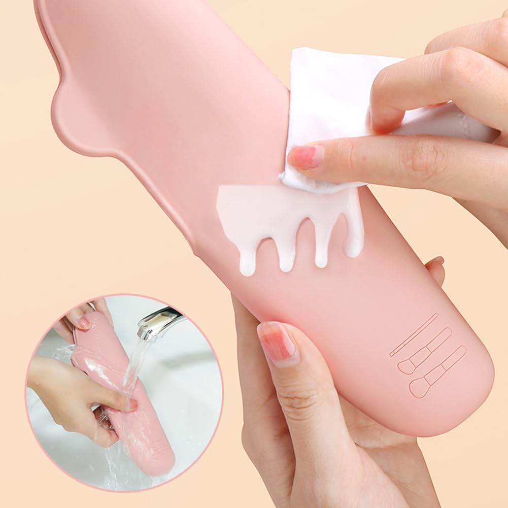 Hodaqe Magnetic Travel Makeup Brush Holder - Anti-Fall Silicone Cosmetic Organizer, Portable Waterproof Makeup Brush Case for Women | Perfect for Travel, Home & Professional Makeup Artists