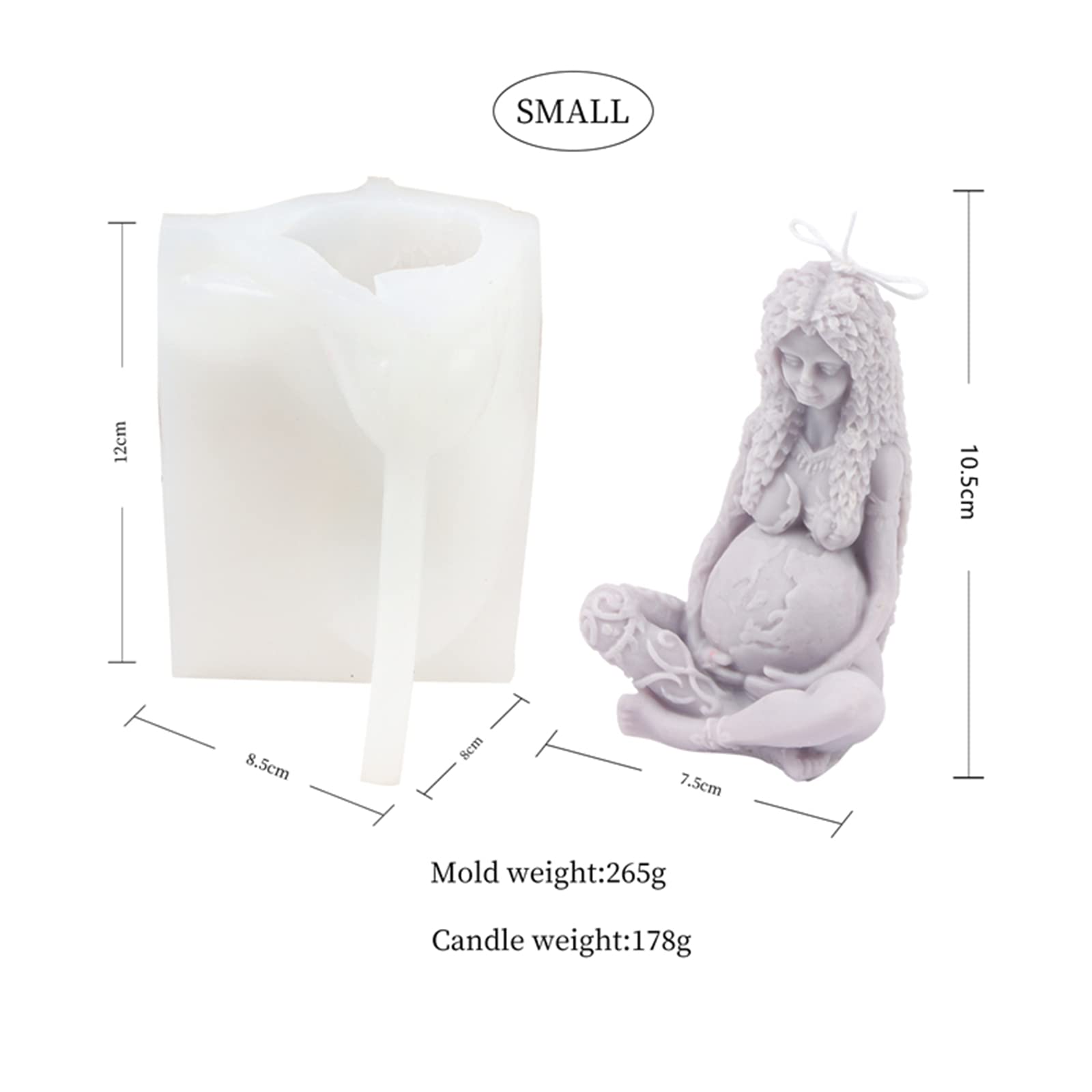 Premium Silicone Candle Molds - Goddess & Mother Earth Female Body Shaped Soap & Wax Molds for DIY Craft, Home Decor & Aromatherapy | Small Size Candle Making Supplies for Relaxation & Gifts