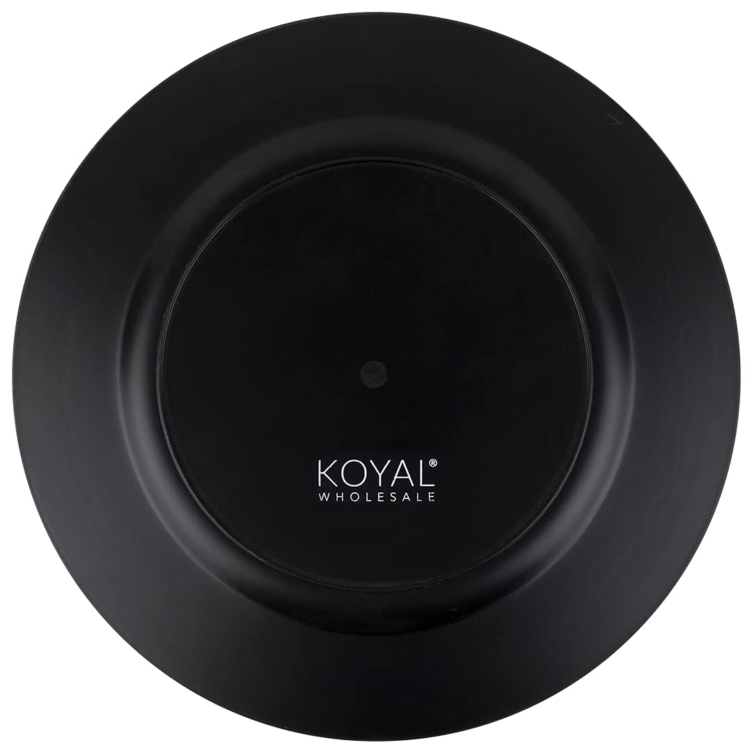 Koyal Wholesale 13-Inch Abstract Acrylic Charger Plates Set of 4 - Heavy Duty Wedding, Birthday Party & Baby Shower Dinnerware - Woodland Arrows Design for Elegant Table Settings & Special Events