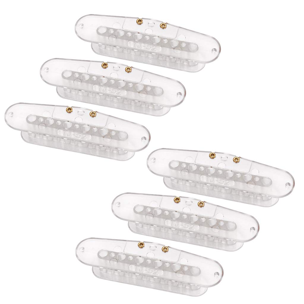 6-Pack Clear Electric Guitar Bridge Single Coil Pickup Bobbins 52mm for DIY Guitar Repair & Customization - Perfect for Fender Stratocaster Style Pickups