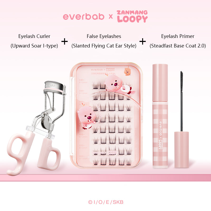 EverBab x ZANMANG LOOPY Christmas Gradient False Eyelashes - Self-Adhesive Natural Lashes for Holiday Parties & Festive Makeup Looks