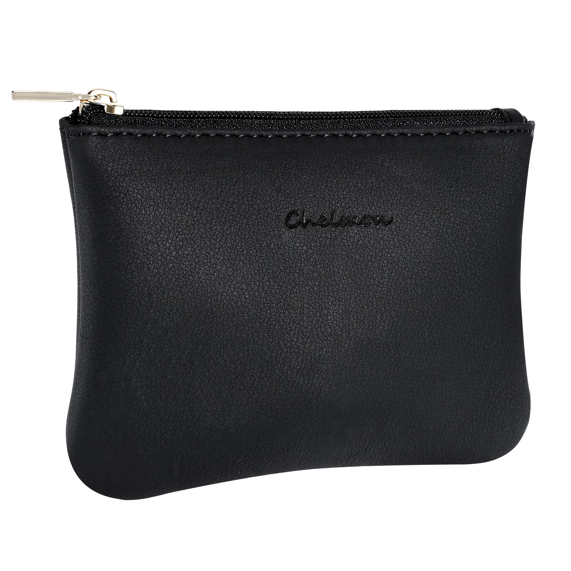 Vegan Leather Coin Purse with Zipper - Slim Wallet for Men & Women | Compact Change Holder for Travel, Shopping & Everyday Use