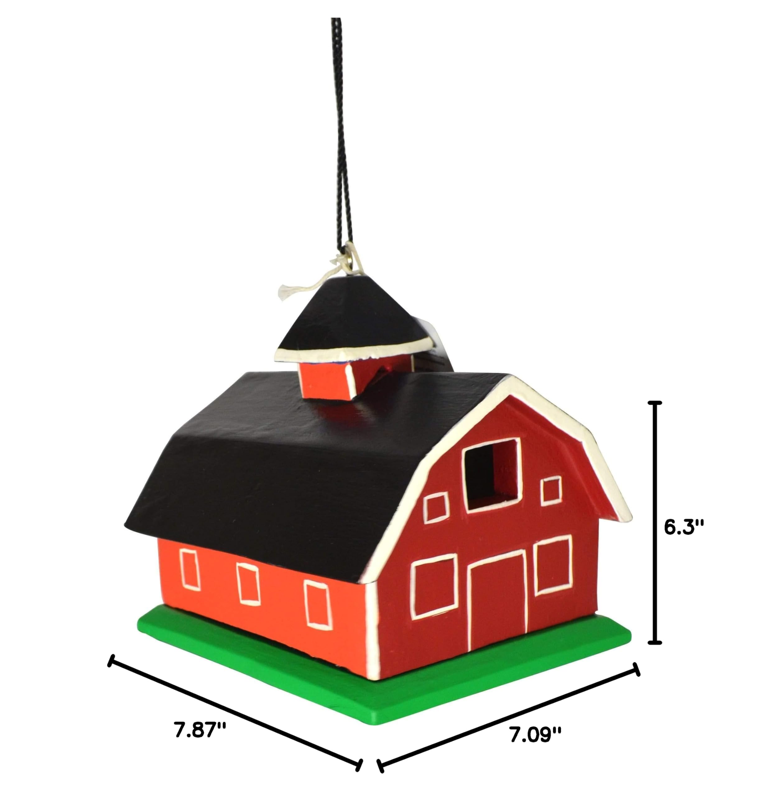 Songbird Essentials Red Barn Birdhouse - Handcrafted Wooden Bird House for Outdoor Garden, Backyard, and Patio - Attracts Cardinals, Bluebirds, and Finches - Perfect for Bird Watching and Nature Lovers