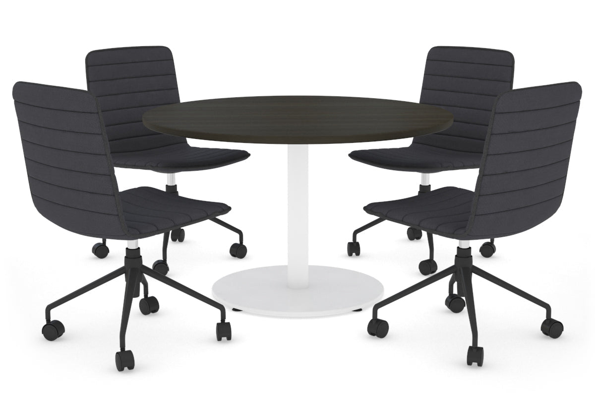 Premium Round Meeting Table with Sapphire Disc Base - 39.4 Inch Diameter - Ideal for Conference Rooms, Offices & Collaborative Workspaces