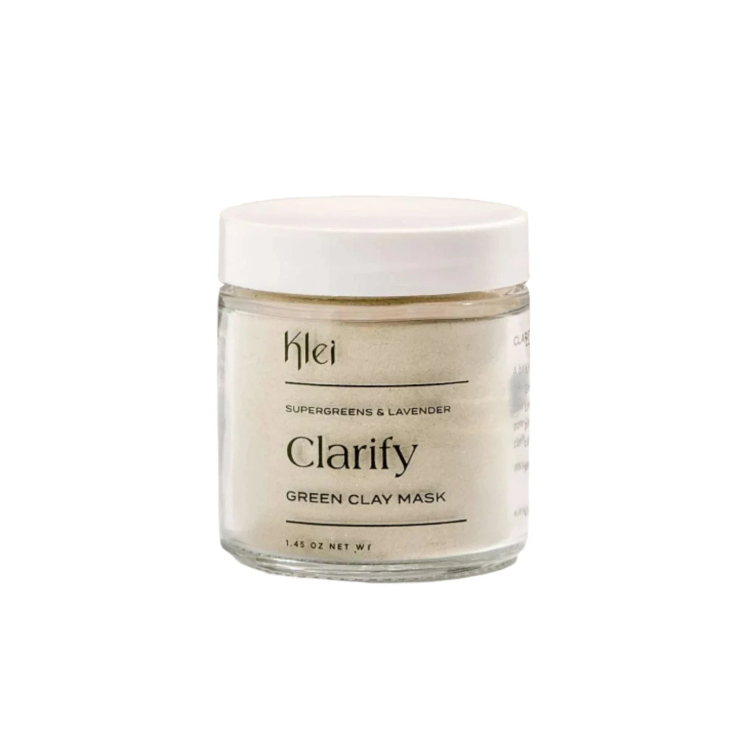 CLARIFY Supergreens & Lavender Green Clay Mask - Detoxifying Facial Mask for Acne, Blackheads & Oily Skin | Perfect for Spa Night & Self-Care Routine