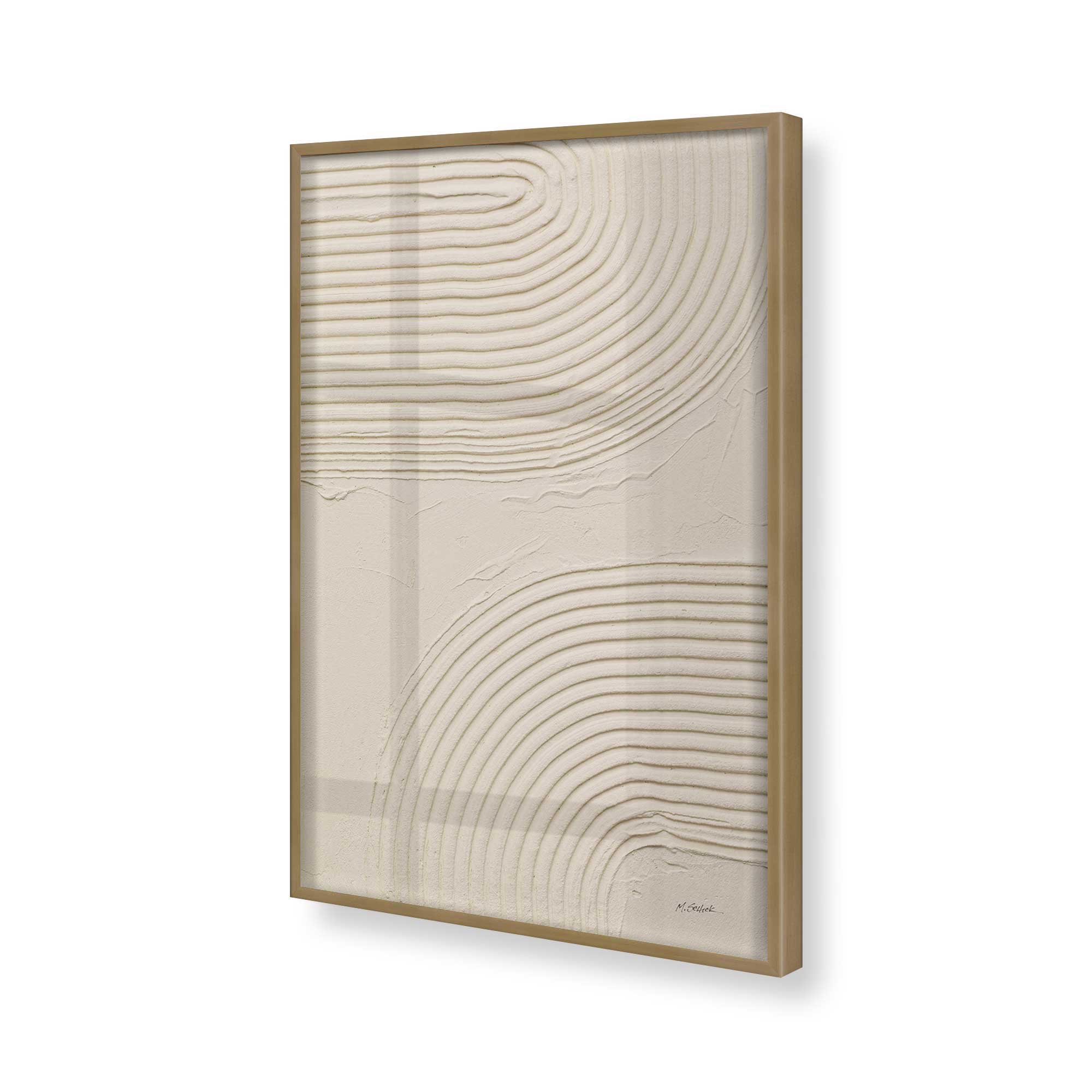 Echoed Curves in Beige II Print - Abstract Wall Art Decor for Living Room, Bedroom & Office - Premium Canvas Painting for Modern Home Interior Design