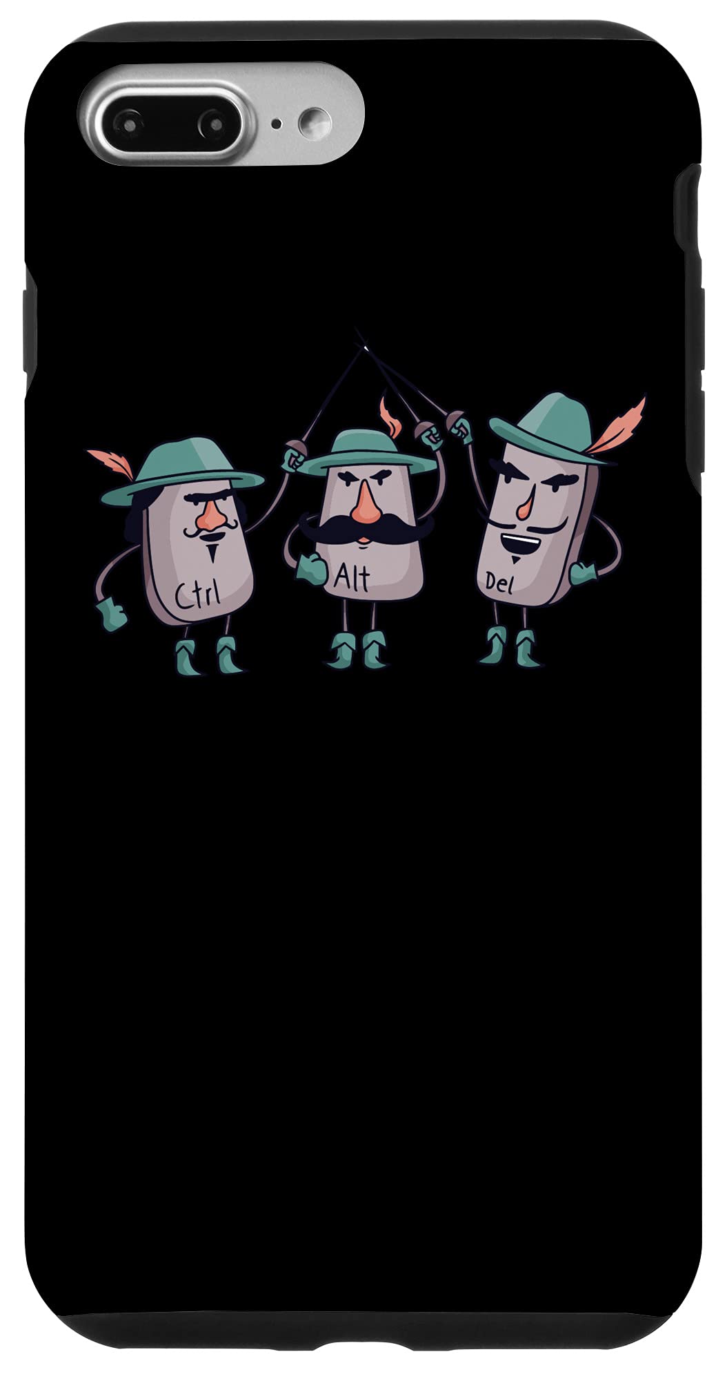 Funny Ctrl+Alt+Del Gamer iPhone 7 Plus/8 Plus Case - Perfect Gift for Computer Geeks & Tech Lovers - Great for Gaming, Work & Daily Use