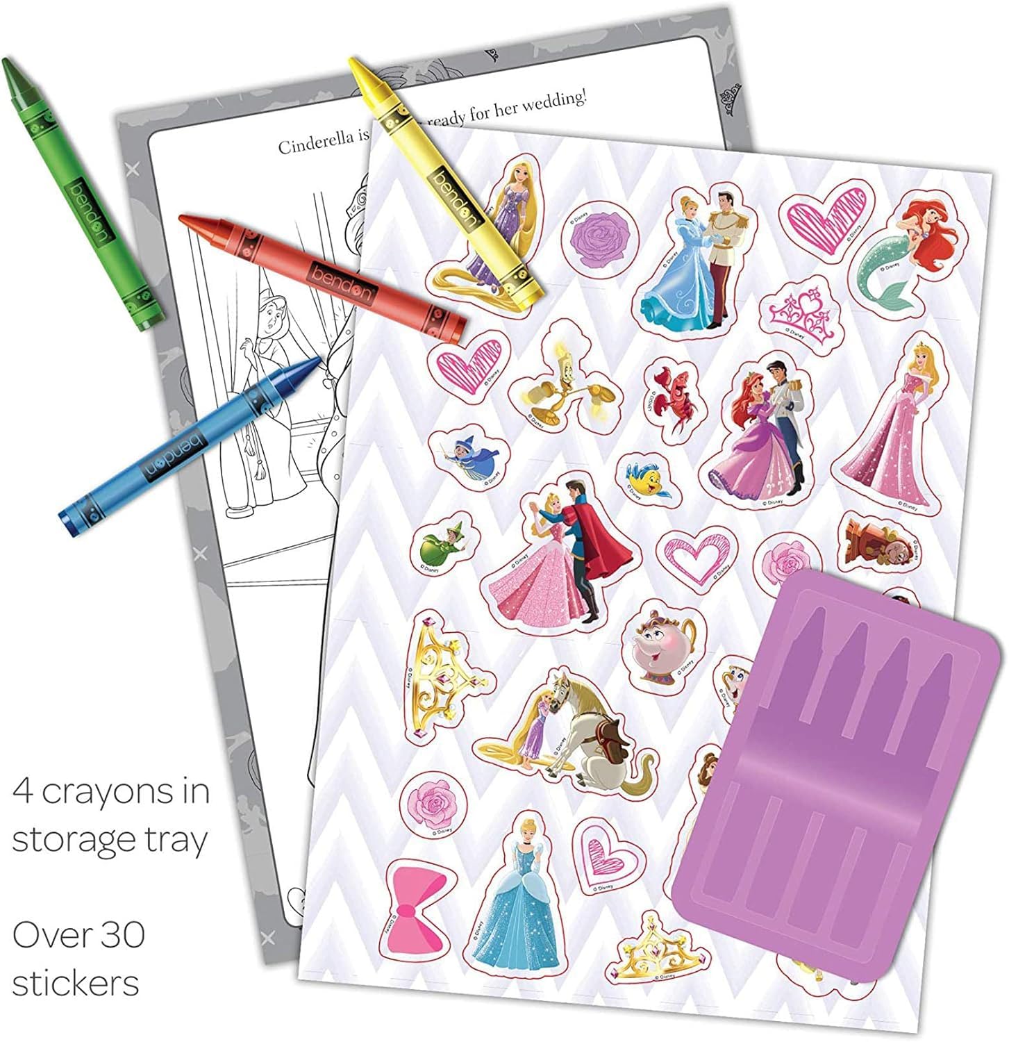 Deluxe Disney Princess Paint with Water Set - Includes 1 Paint Book, 2 Coloring Books (Tangled & Moana), Paint Brushes | Fun Kids Art Activity for Birthday Gifts & Travel Entertainment