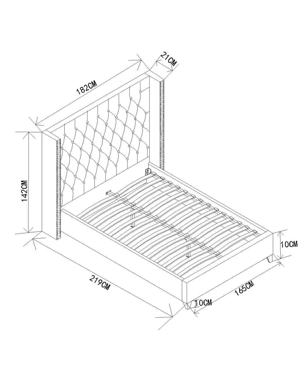 Bella Queen Platform Bed Frame with Headboard - Modern Upholstered Low Profile Bed - Perfect for Small Spaces & Minimalist Bedrooms
