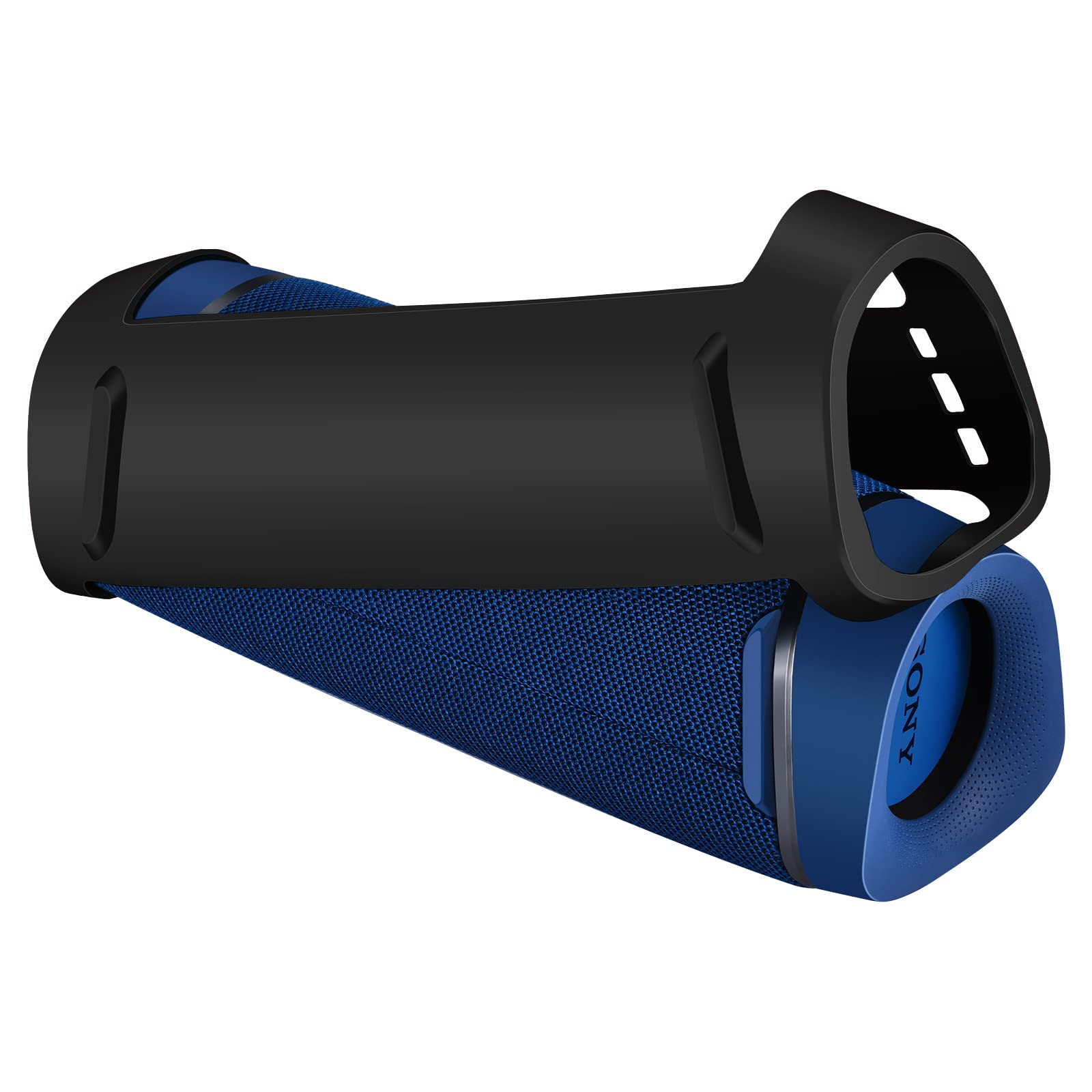 Shockproof Silicone Protective Cover for Sony SRS-XB43 Extra BASS Speaker - Durable Non-Slip Travel Case with Shoulder Strap | Perfect for Outdoor Adventures, Beach Trips & Daily Commuting (Black)