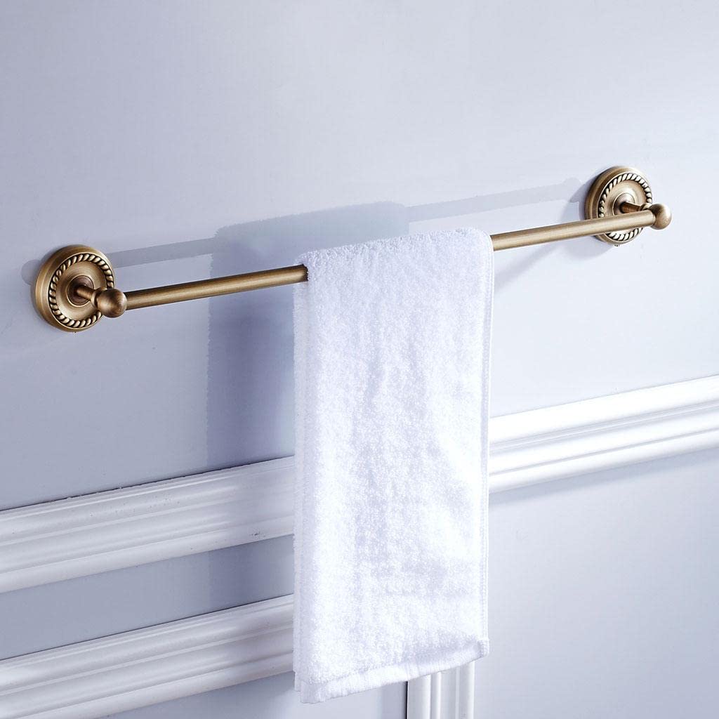 ATORSE® Antique Bronze 24-Inch Wall Mounted Single Towel Rail - Round Bathroom Towel Rack Bar for Home & Hotel - Perfect Robe Holder for Bathrooms, Spas and Guest Rooms