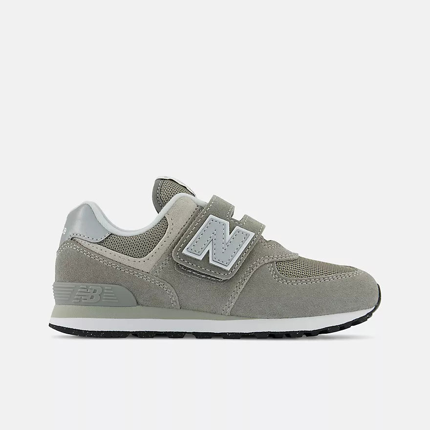 New Balance 574 Core Hook & Loop Kids Sneakers - Lightweight Grey Athletic Shoes for Boys & Girls - Perfect for School, Running & Casual Wear