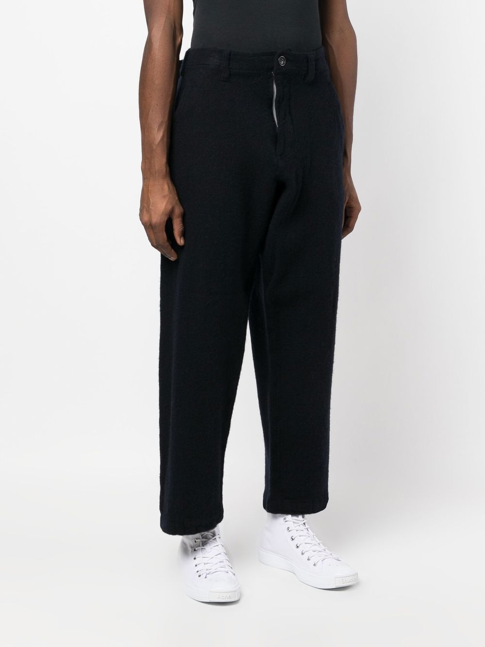 Comme des Garcons Blue Trousers for Women - Stylish High Waist Pants for Casual & Office Wear